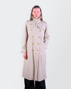 Burberry 1990's Beige Cotton Trenchcoat - S