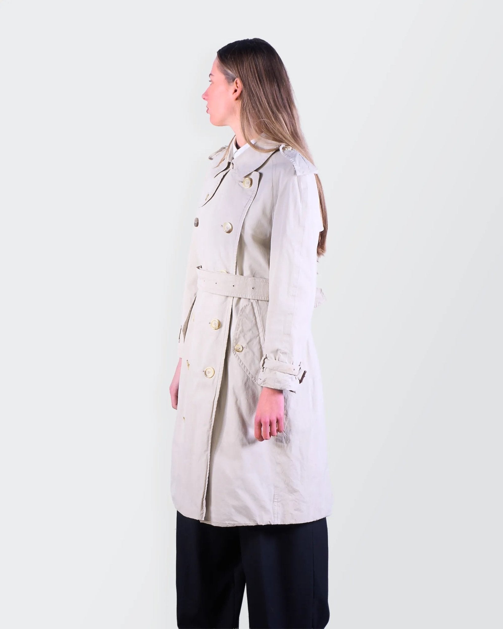 Burberry 1990's Beige Cotton Trenchcoat - S