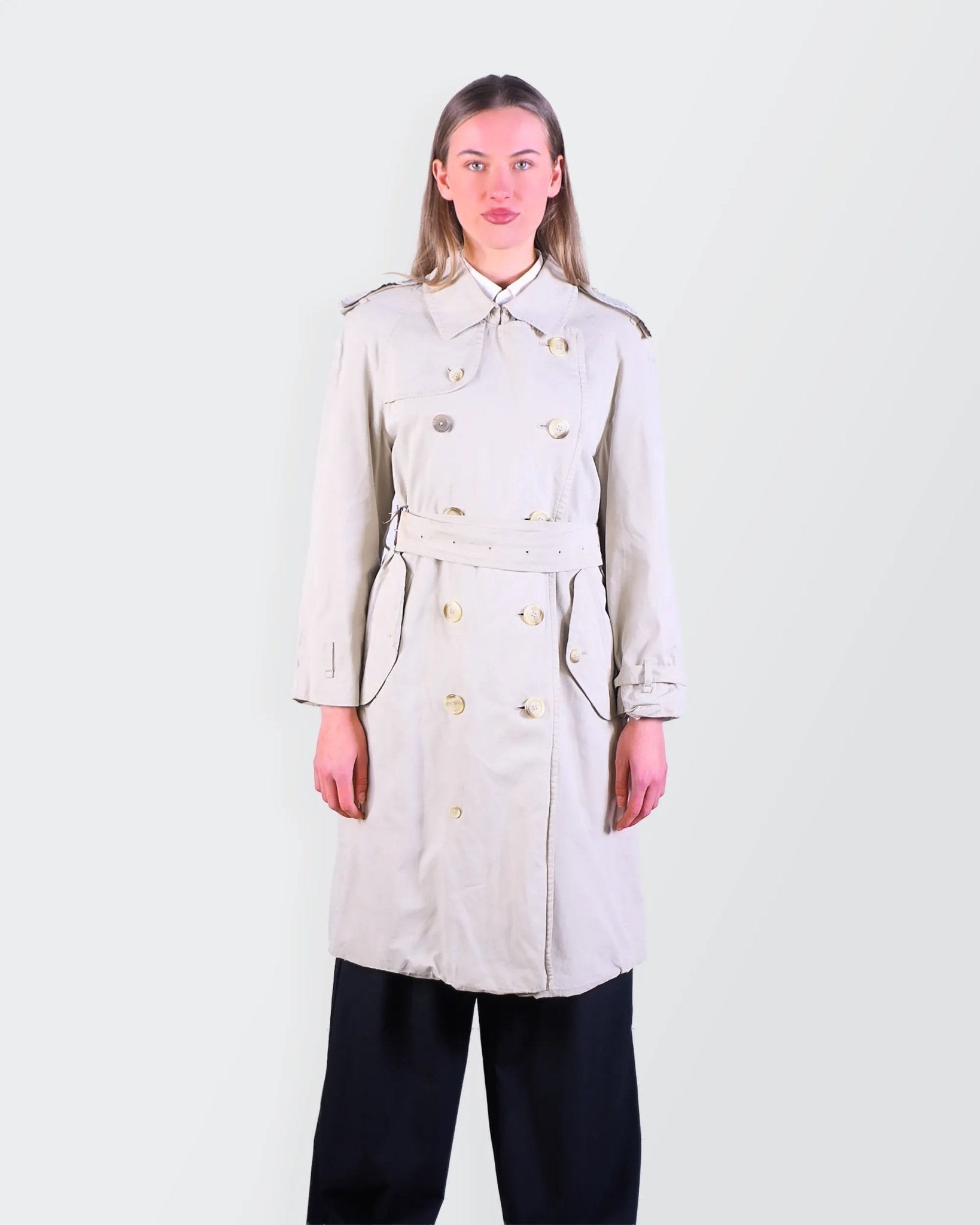 Burberry 1990's Beige Cotton Trenchcoat - S