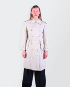 Burberry 1990's Beige Cotton Trenchcoat - S