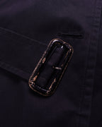 Burberry 1990's Black Cotton Trenchcoat - M