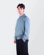 Burberry 1990's Blue Bomber Jacket - M