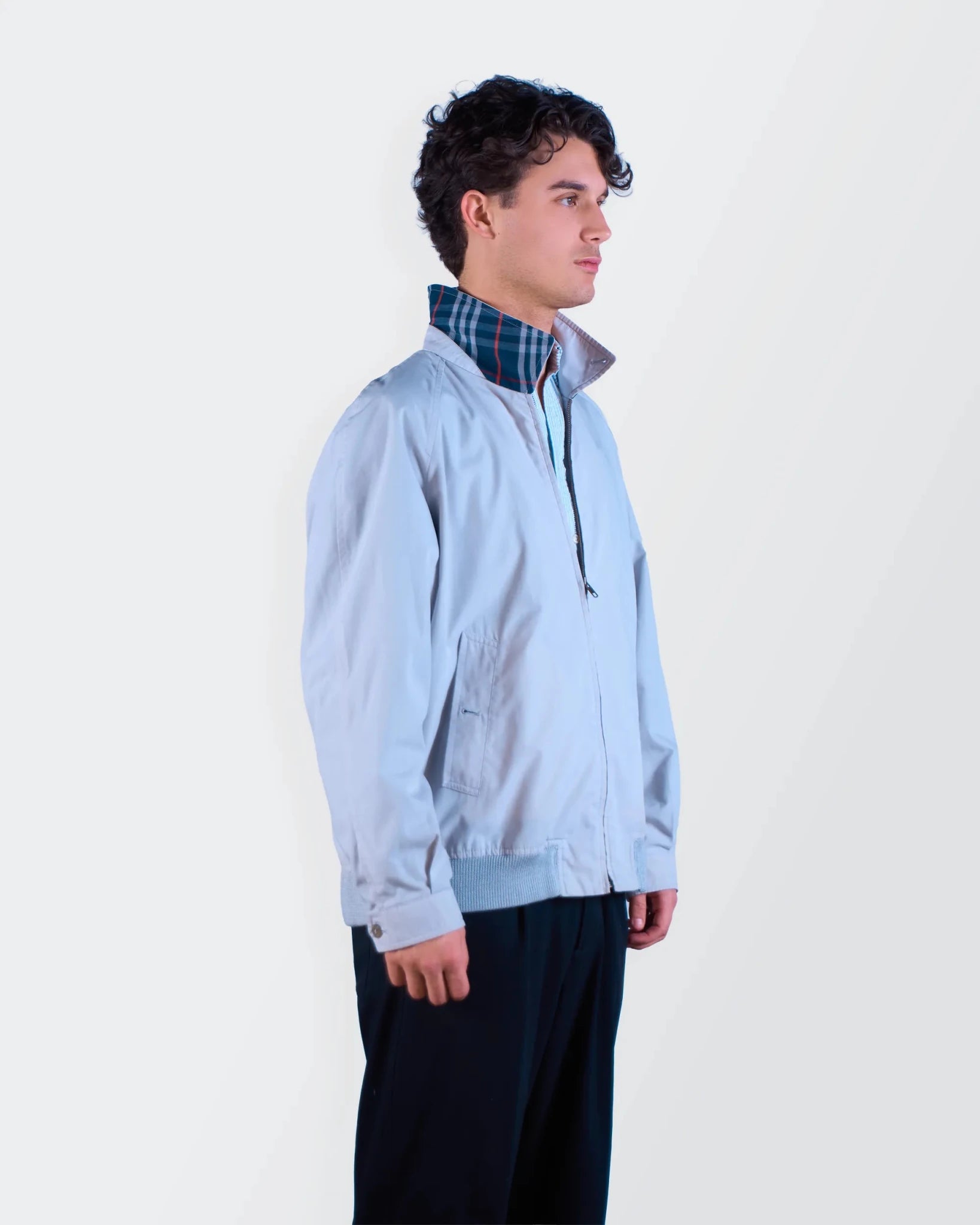 Burberry 1990's Blue Harrington Jacket - M