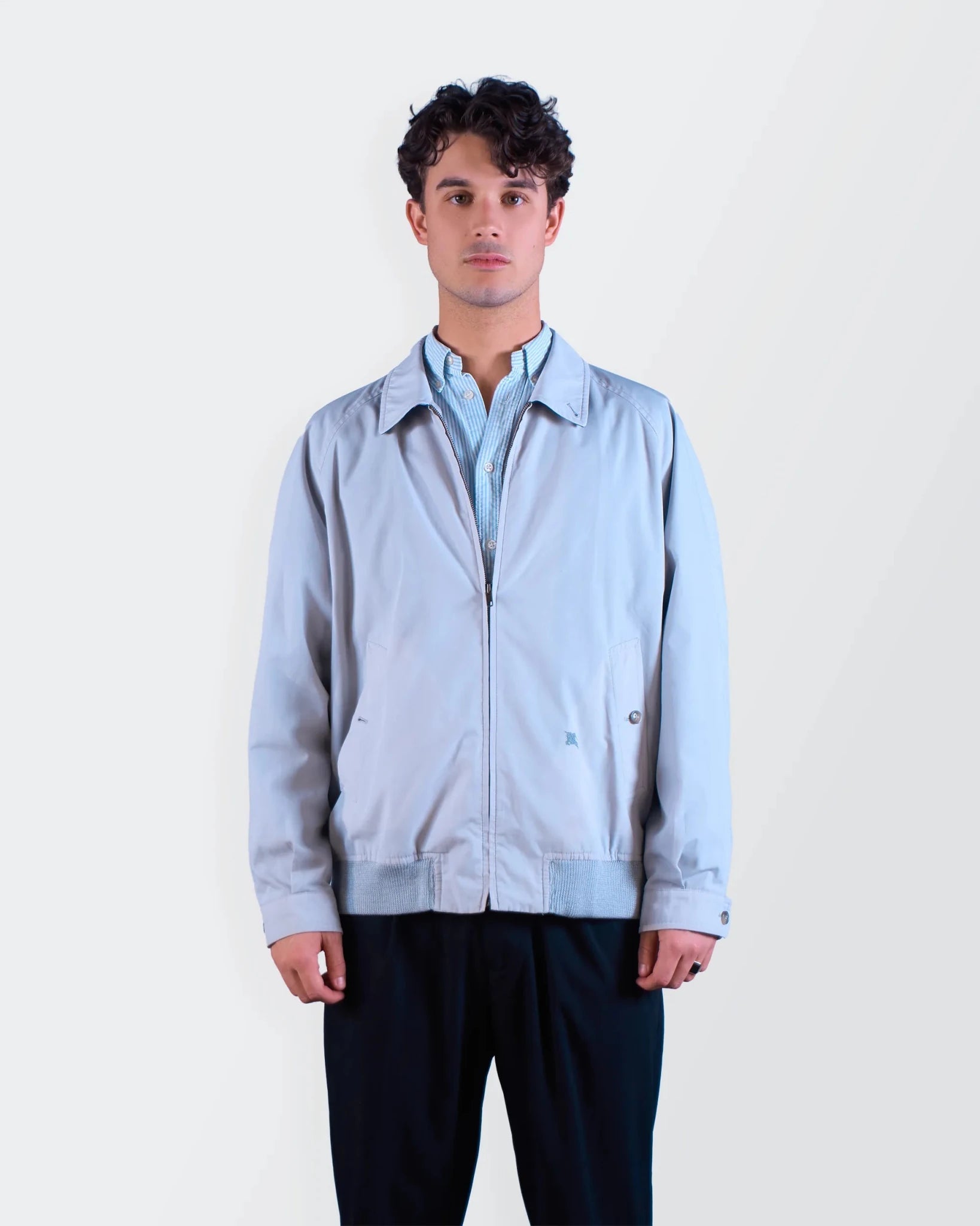 Burberry 1990's Blue Harrington Jacket - M