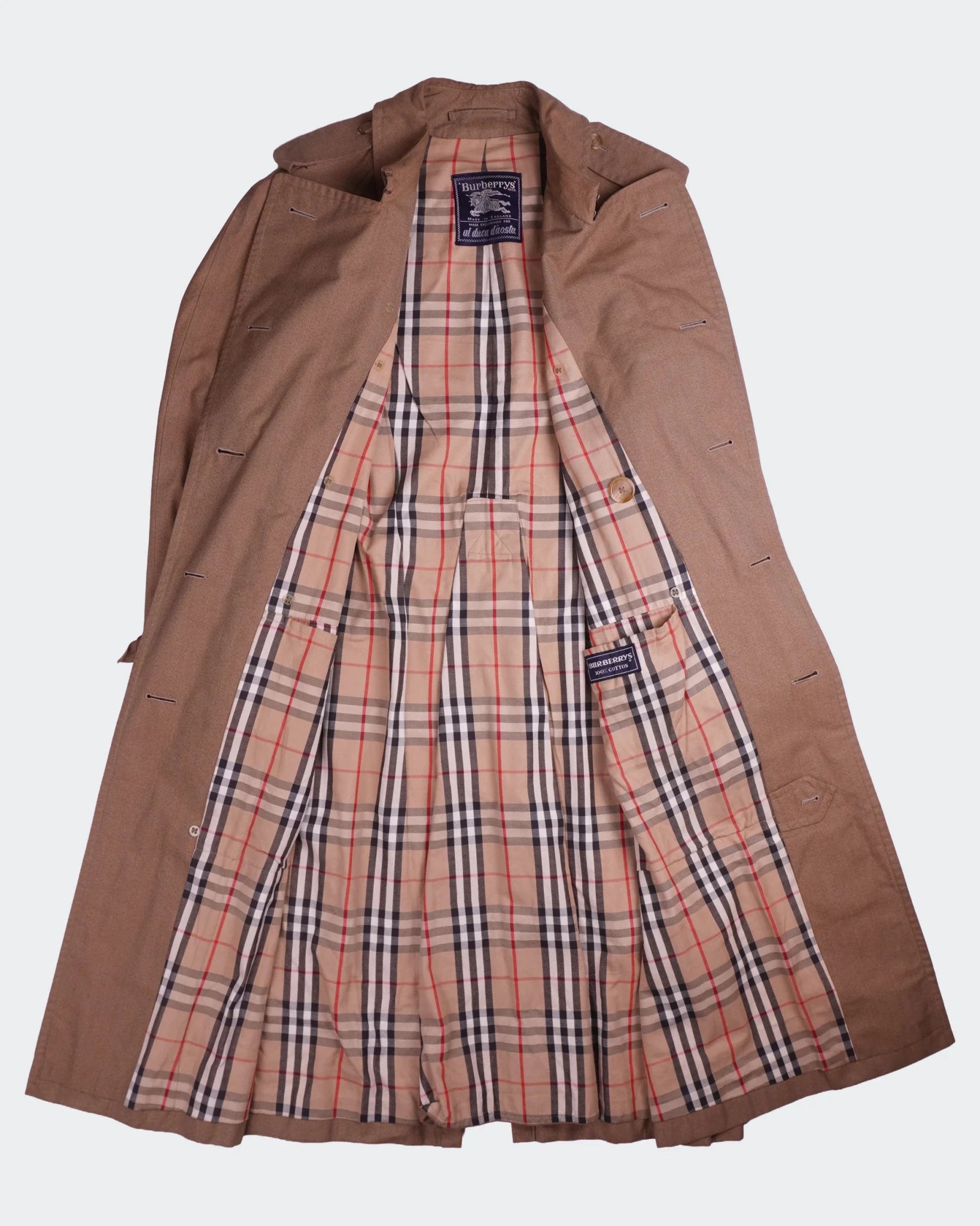 Burberry 1990's Brown Cotton Trenchcoat - M