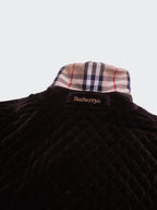 Burberry 1990's Brown Velvet Quilted Jacket - S