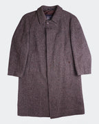 Burberry 1990's Grey Tweed Overcoat - XL