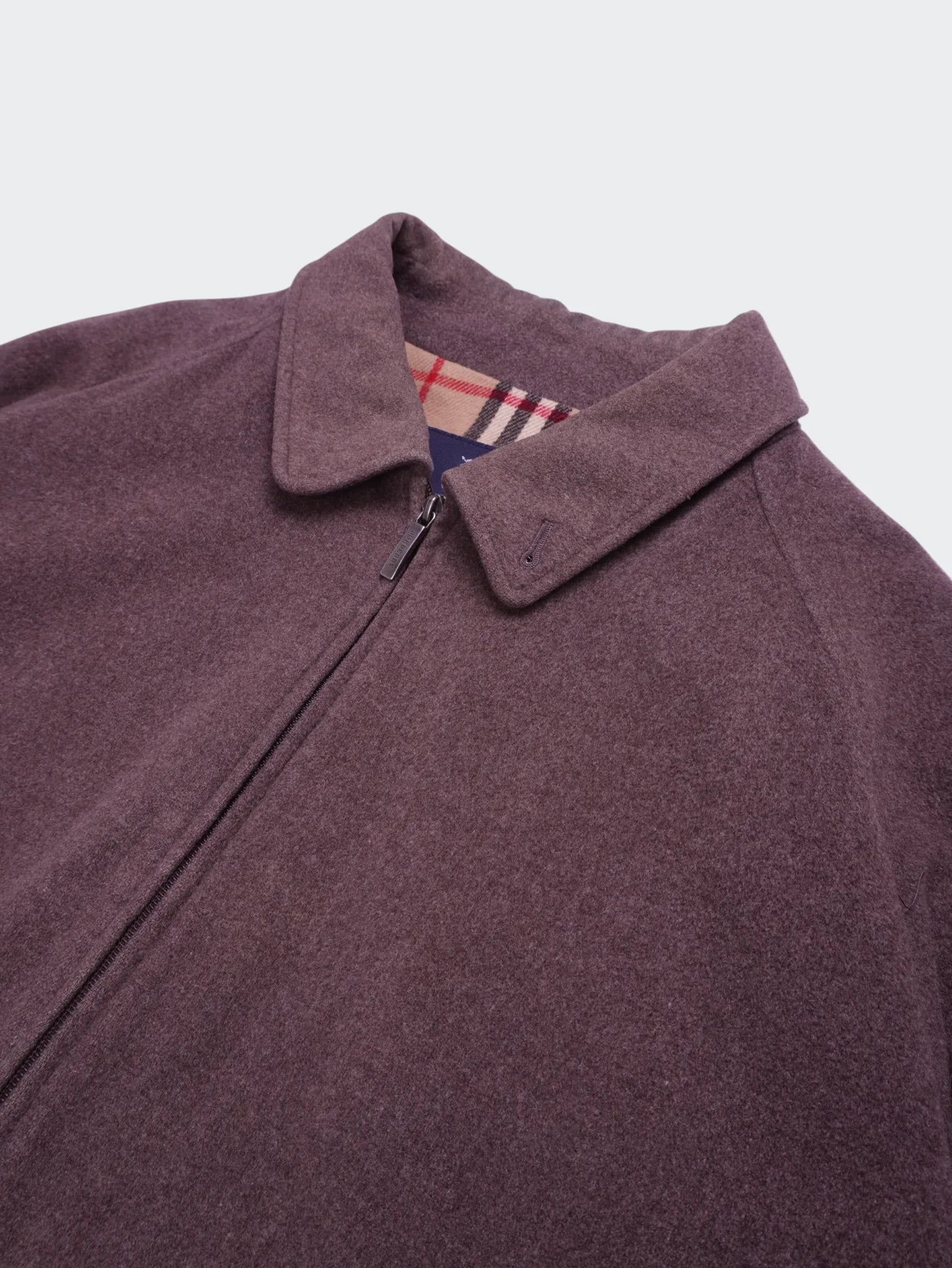 Burberry 1990's Grey Wool Harrington Jacket - XL