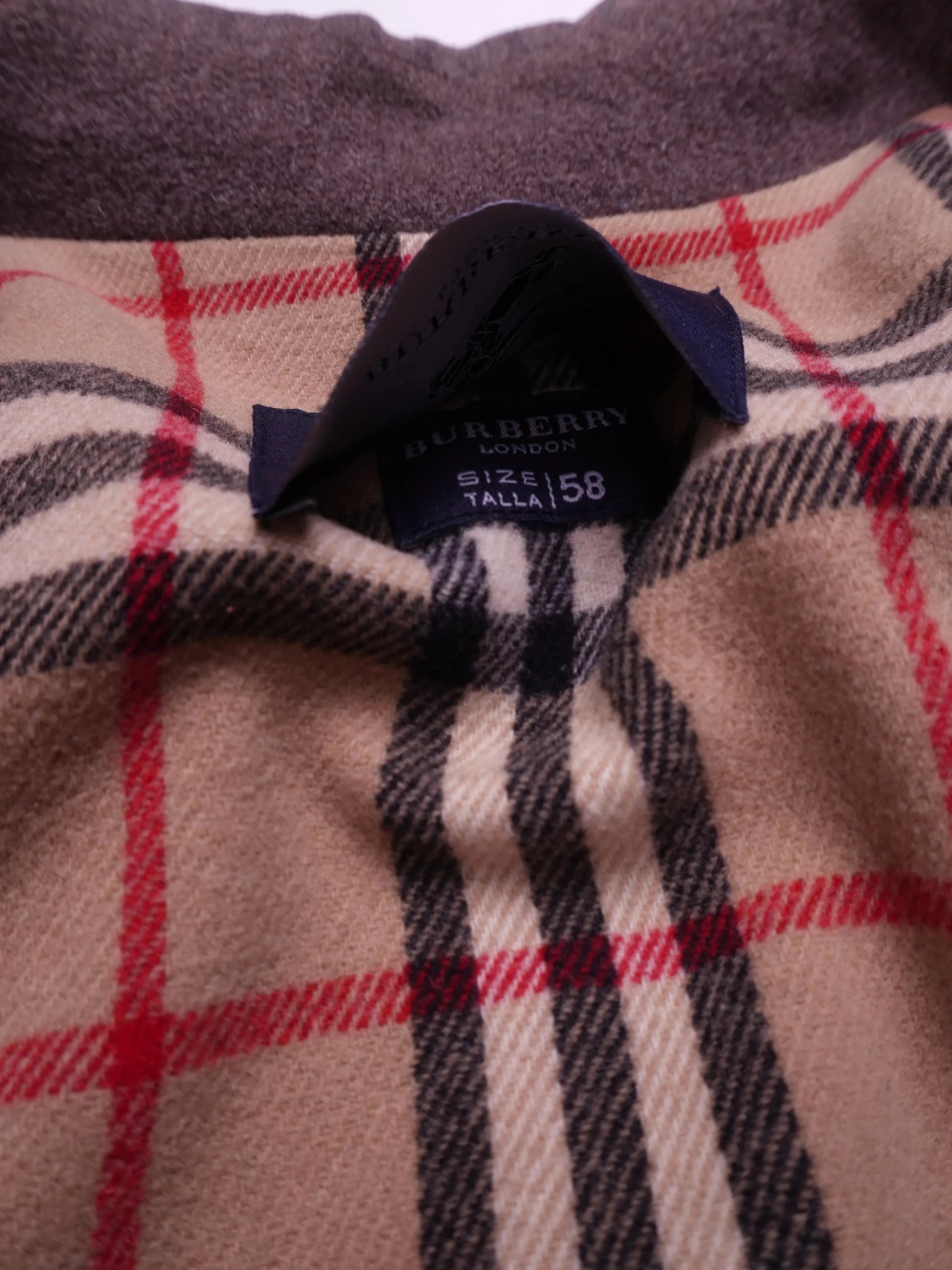 Burberry 1990's Grey Wool Harrington Jacket - XL