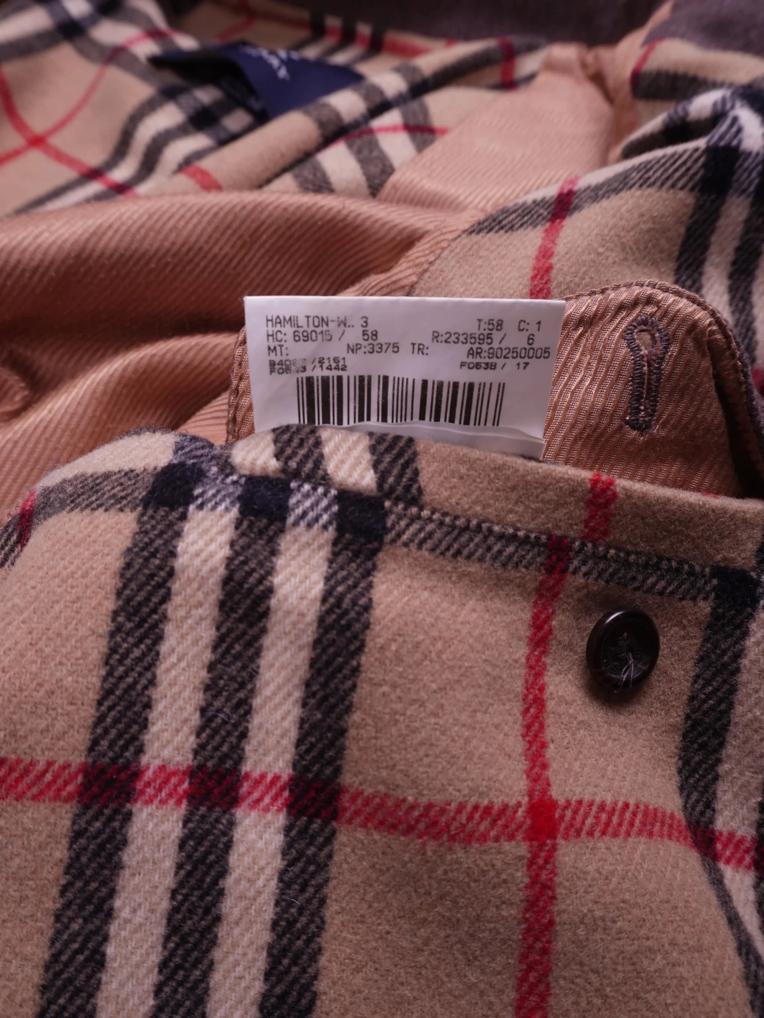 Burberry 1990's Grey Wool Harrington Jacket - XL