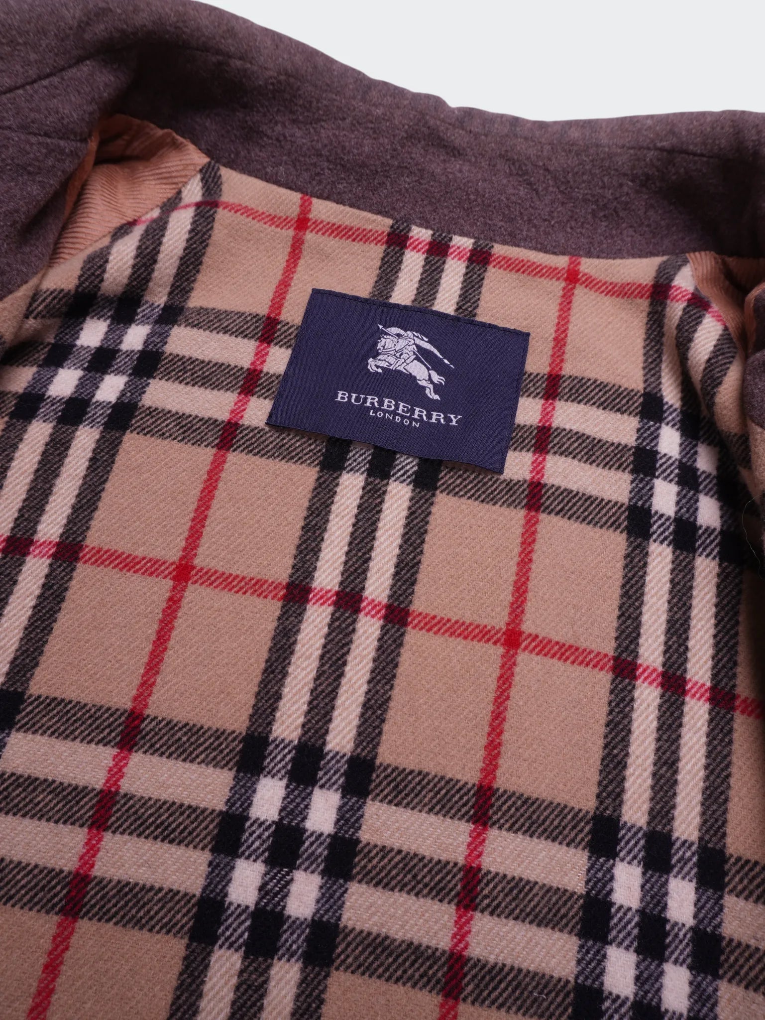 Burberry 1990's Grey Wool Harrington Jacket - XL