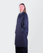 Burberry 1990's Navy Cotton Overcoat - M