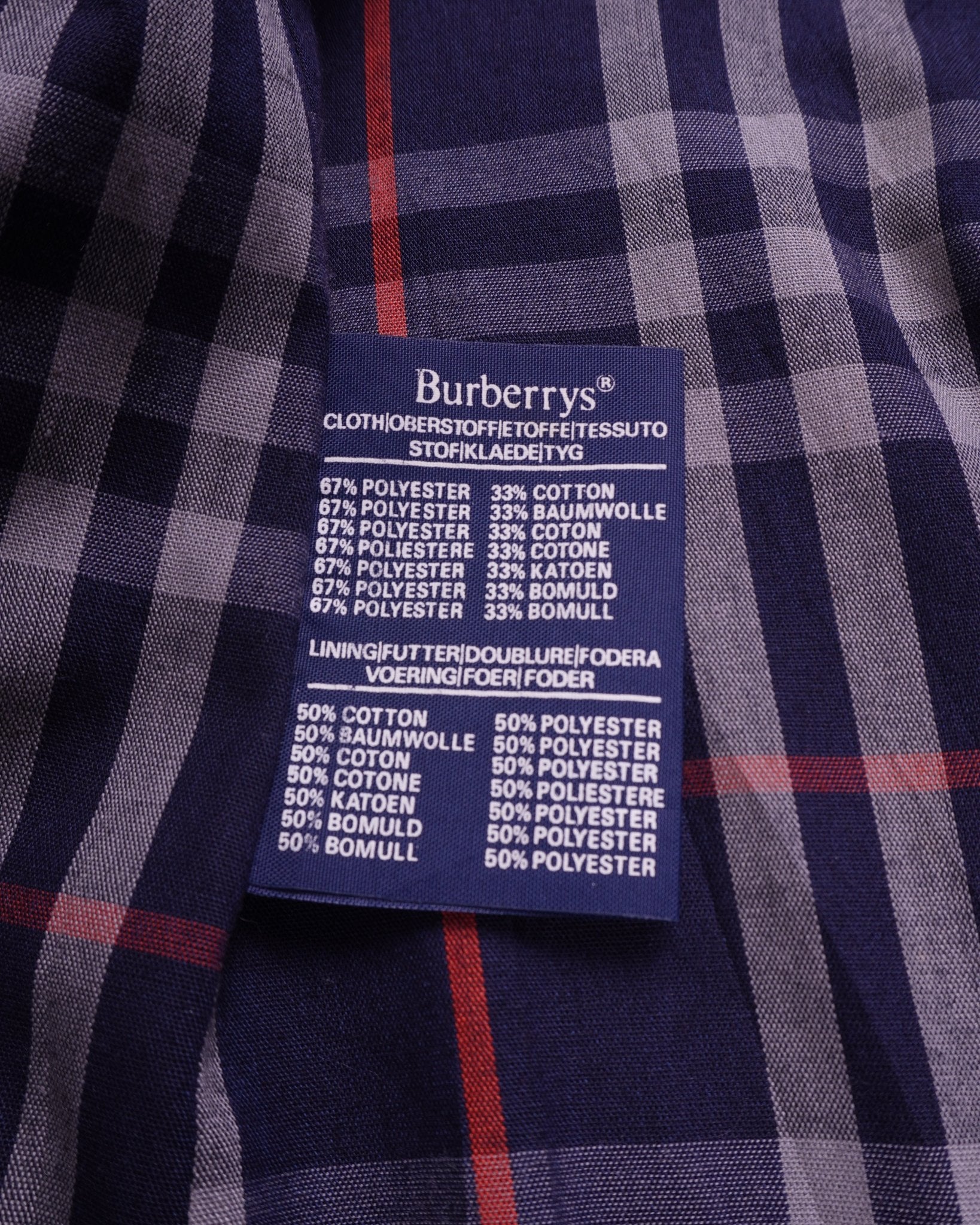 Burberry 1990's Navy Cotton Overcoat - M