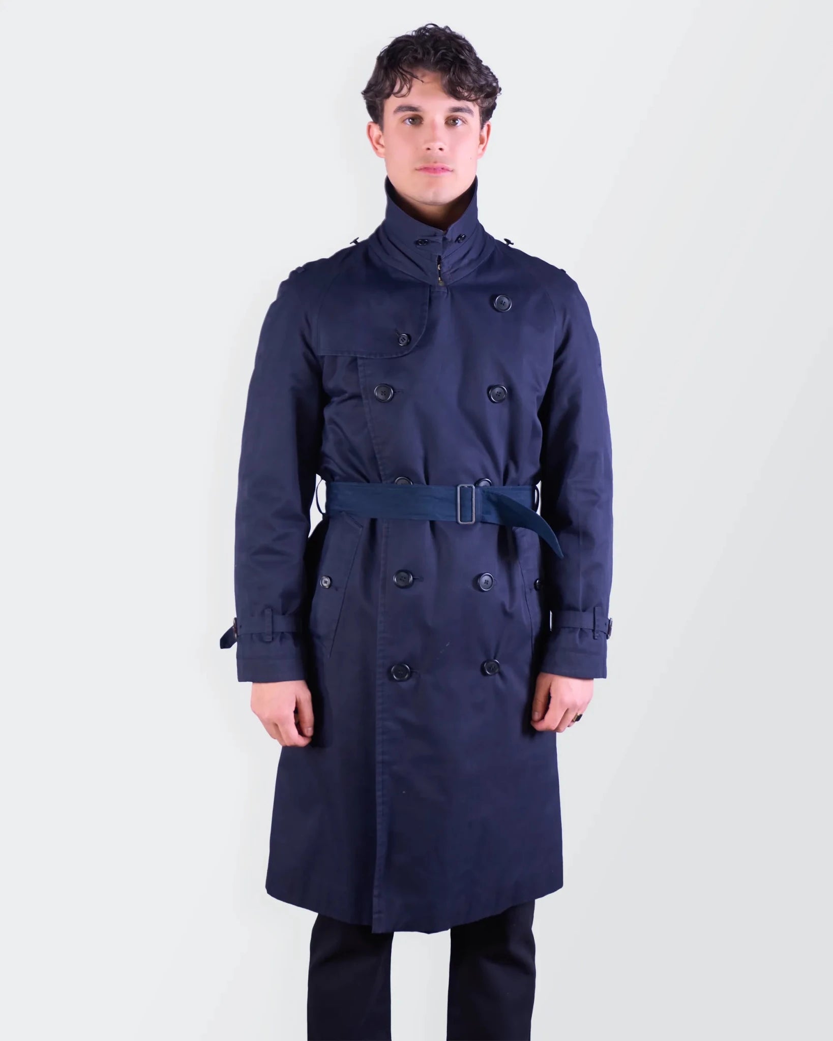 Burberry 1990's Navy Trenchcoat - M