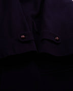 Burberry 1990's Navy Wool Car Coat - L