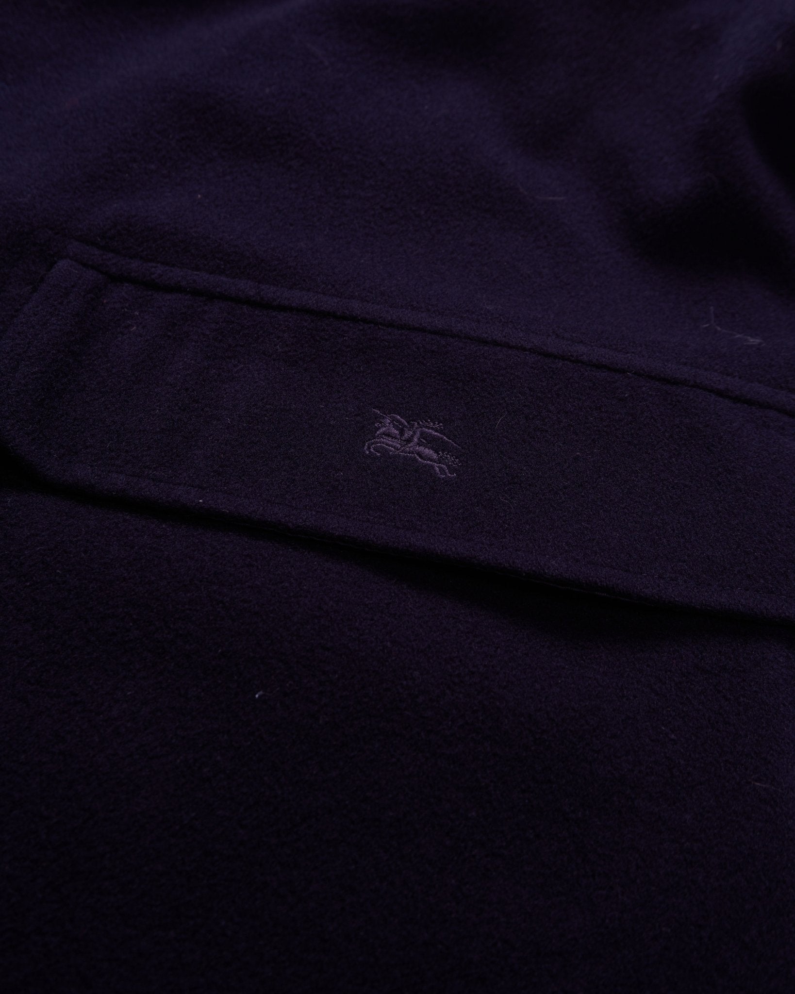 Burberry 1990's Navy Wool Car Coat - L