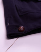 Burberry 1990's Navy Wool Car Coat - L