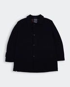 Burberry 1990's Navy Wool Overcoat - XL