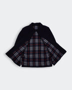 Burberry 1990's Navy Wool Overcoat - XL