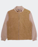 Burberry 2000's Beige Corduroy, Wool Zip Cardigan - S