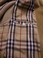 Burberry 2000's Beige Corduroy, Wool Zip Cardigan - S
