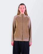 Burberry 2000's Beige Corduroy Zip Cardigan - S