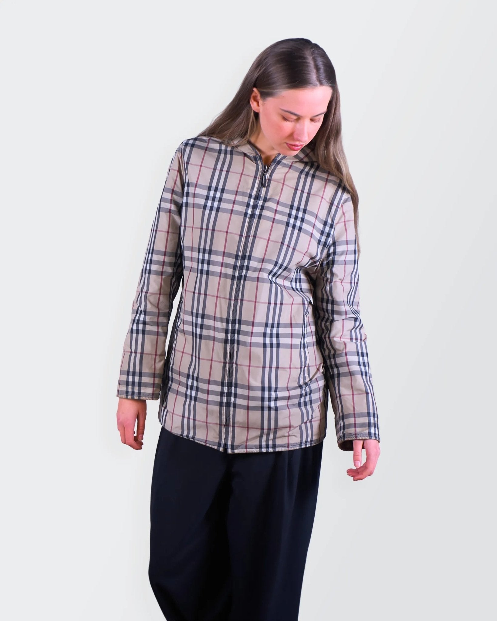 Burberry 2000's beige nova check reversible jacket - S