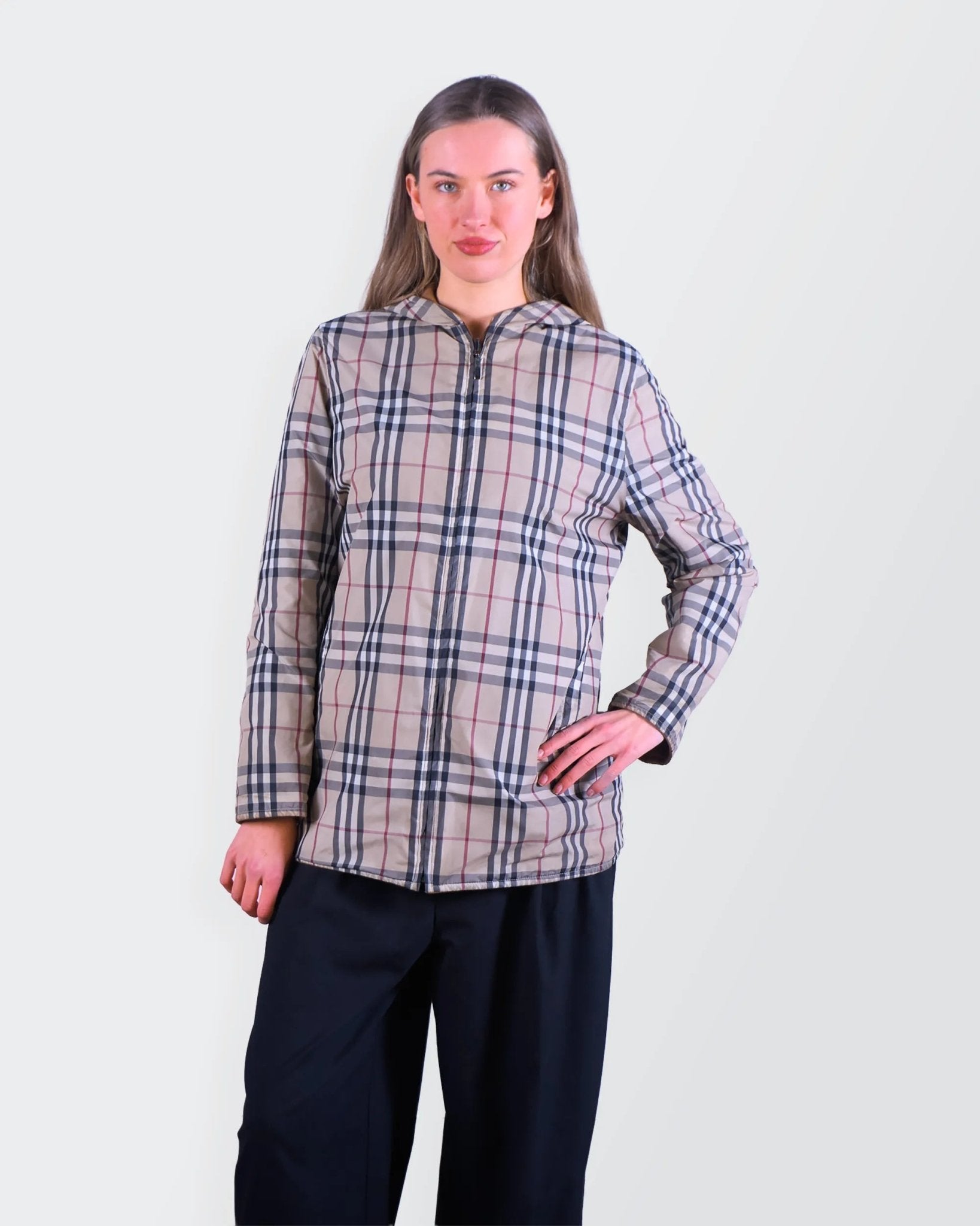 Burberry 2000's beige nova check reversible jacket - S