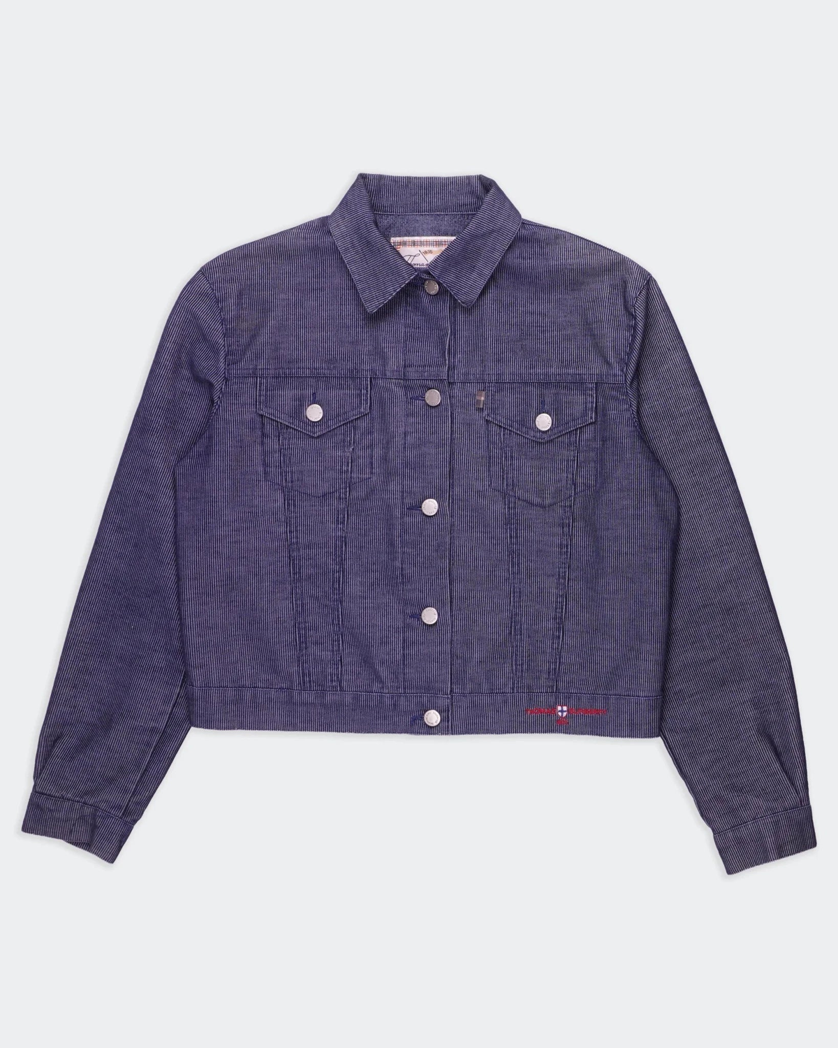 Burberry 2000's Blue Cropped Cotton Jacket - L