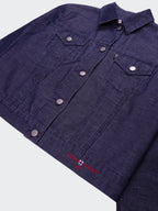 Burberry 2000's Blue Cropped Cotton Jacket - L