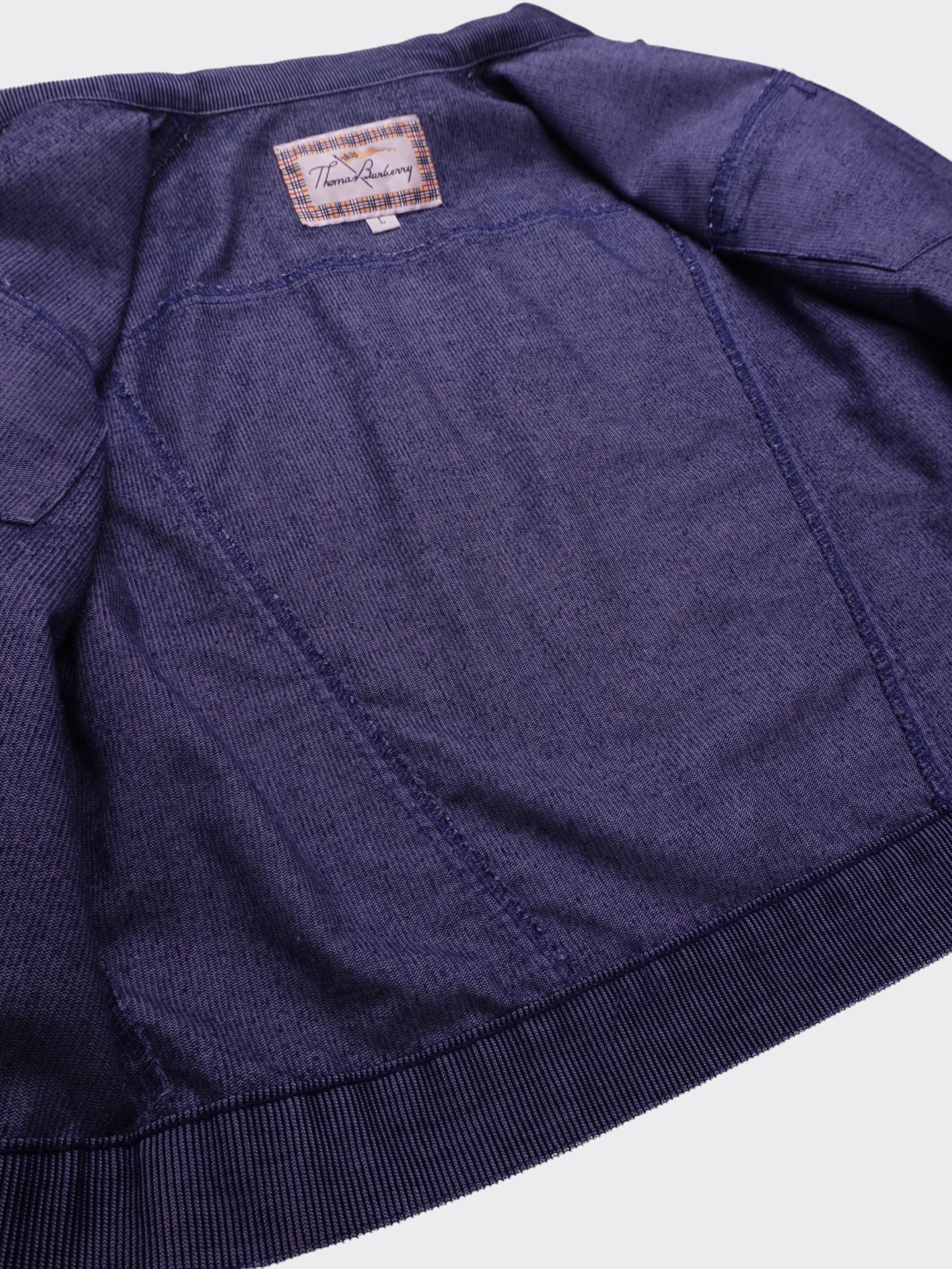Burberry 2000's Blue Cropped Cotton Jacket - L