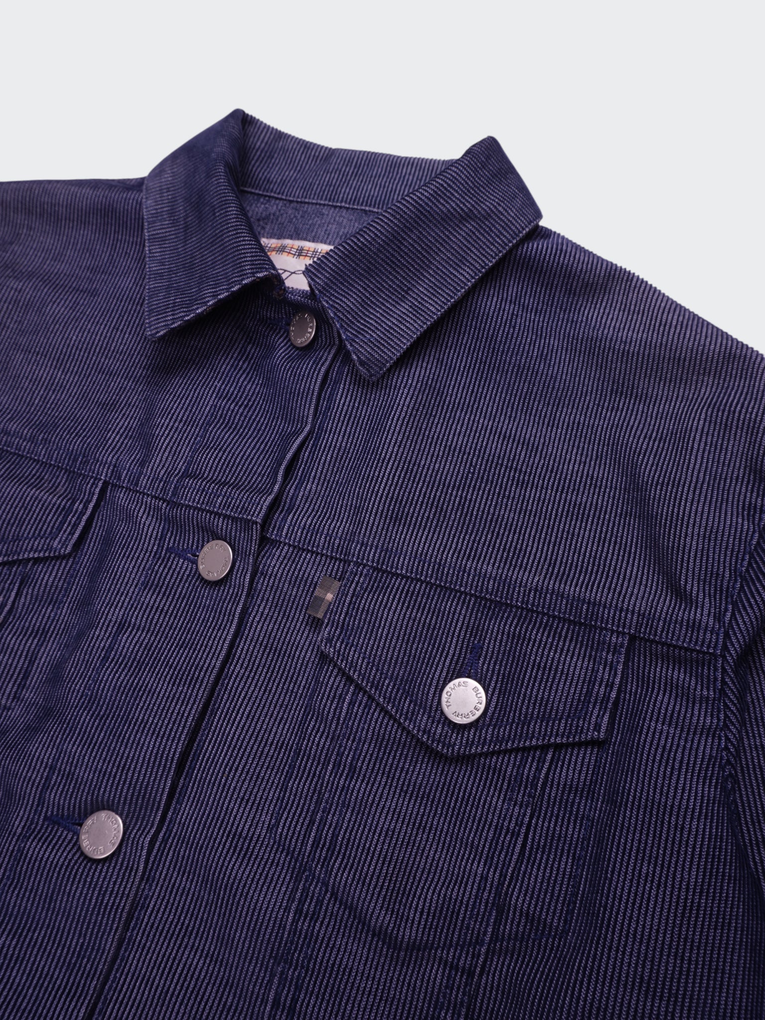 Burberry 2000's Blue Cropped Cotton Jacket - L