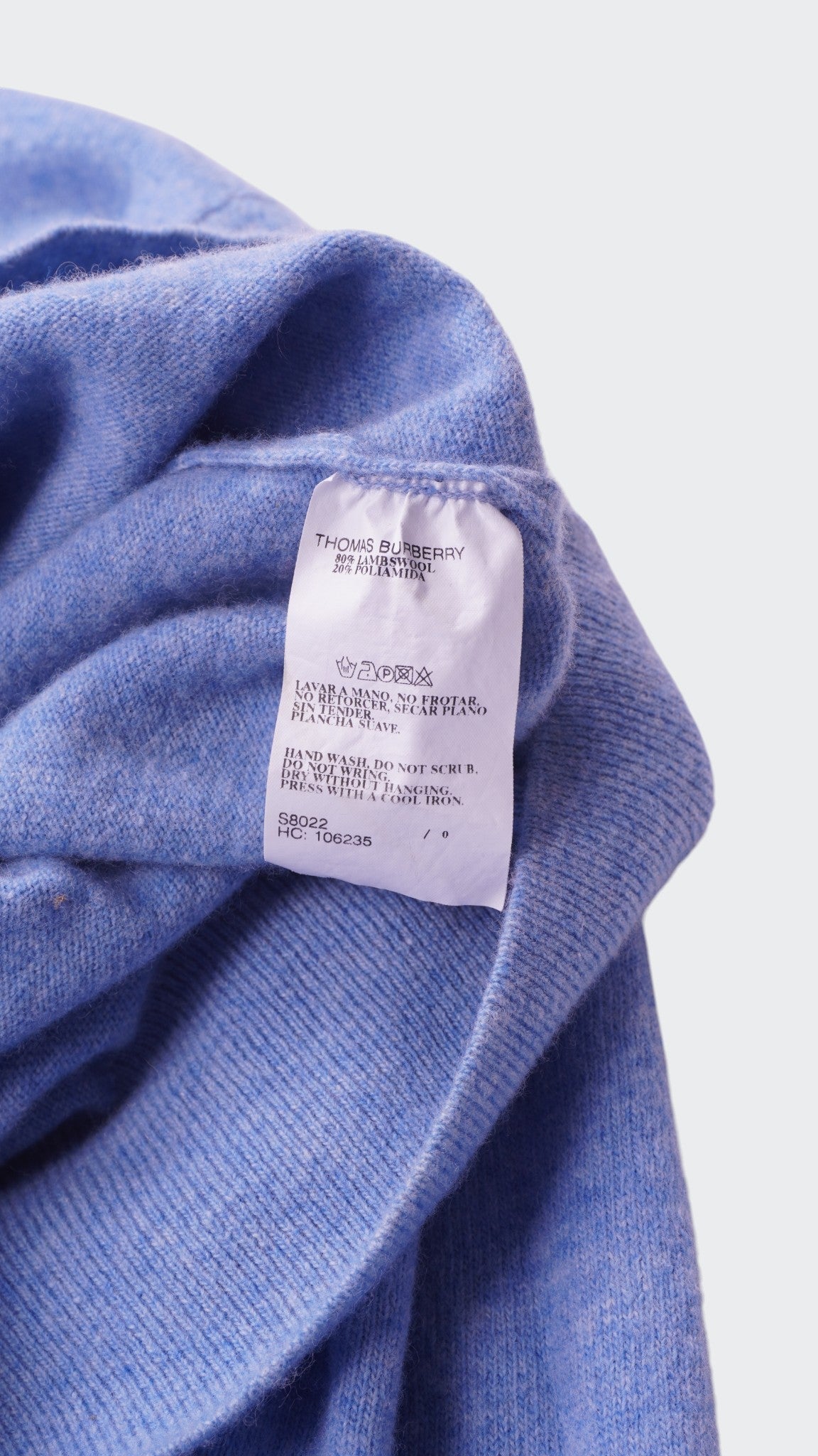 Burberry 2000's Blue Wool Crewneck Sweater - S