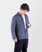 Burberry 2000's Grey Wool Coat - M