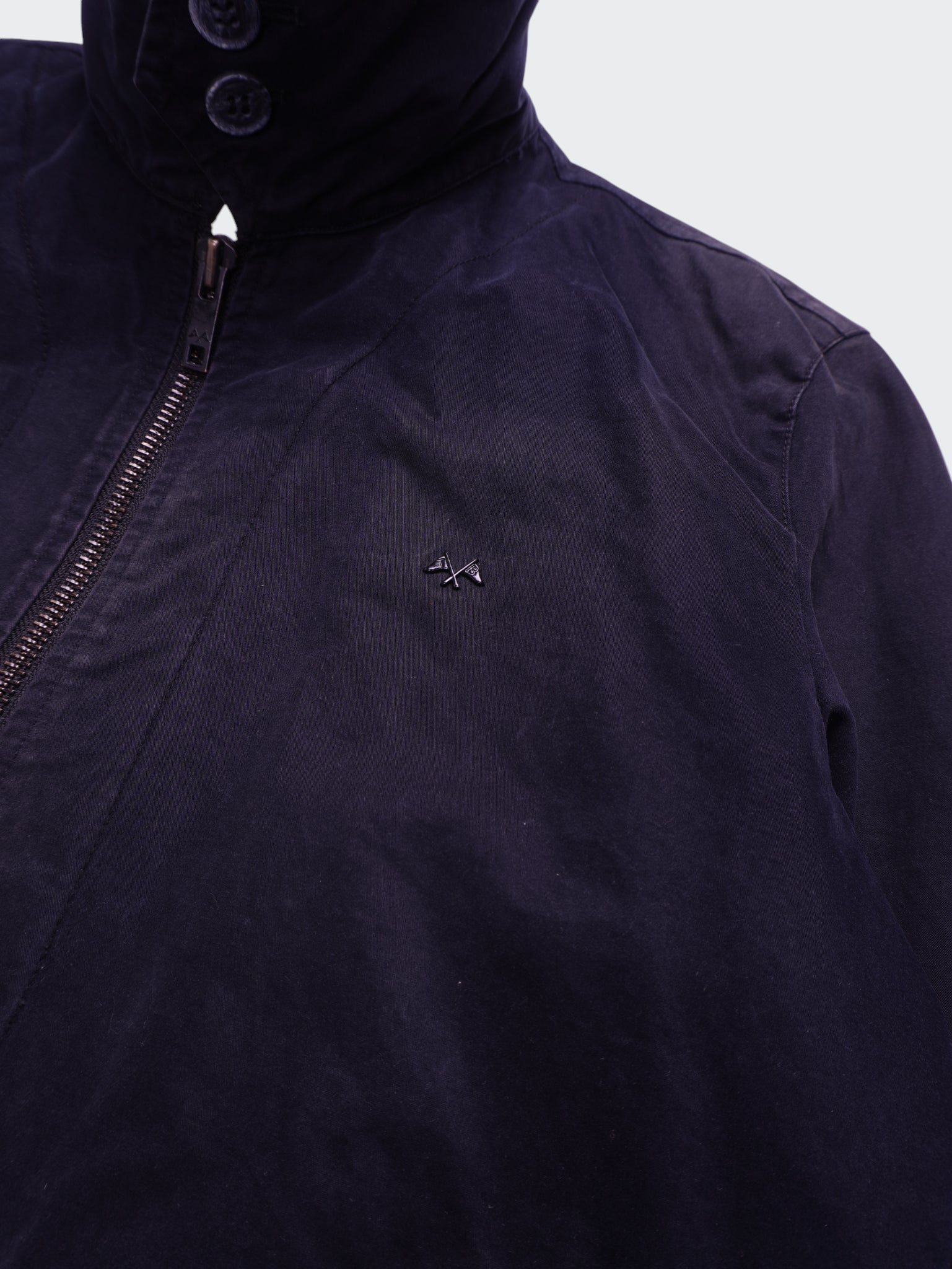 Burberry 2000's Navy Cotton Harrington Jacket - M