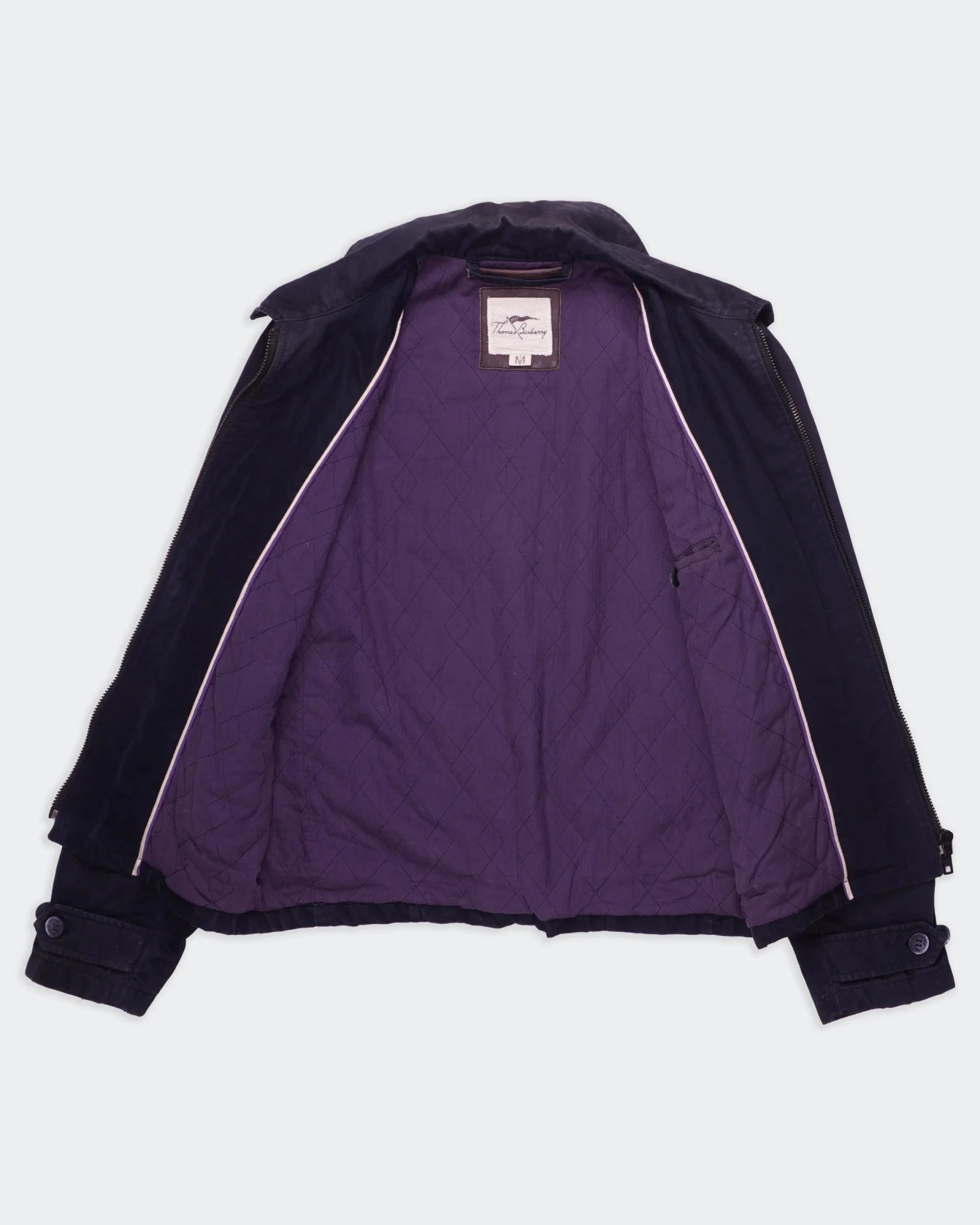 Burberry 2000's Navy Cotton Harrington Jacket - M