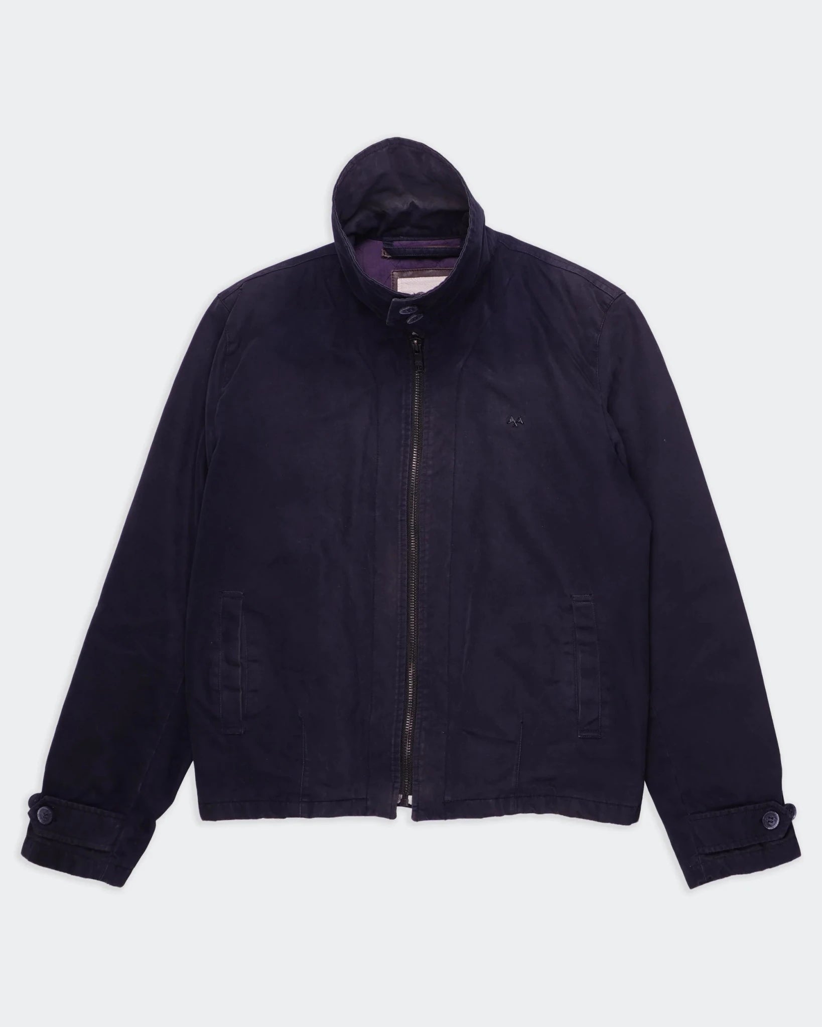 Burberry 2000's Navy Cotton Harrington Jacket - M