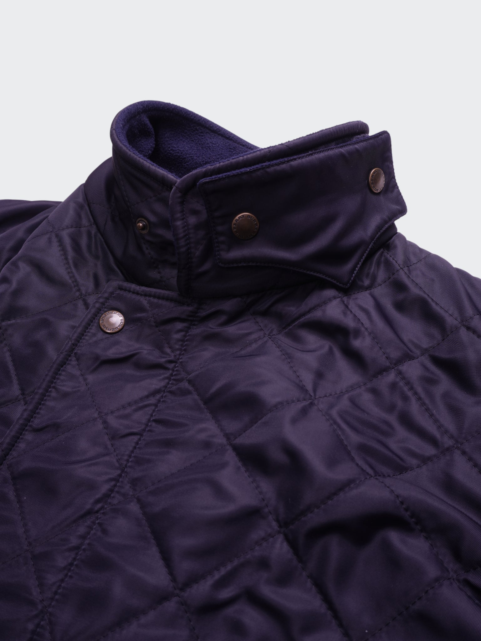 Burberry 2000's Navy Nylon Quilted Jacket - XL