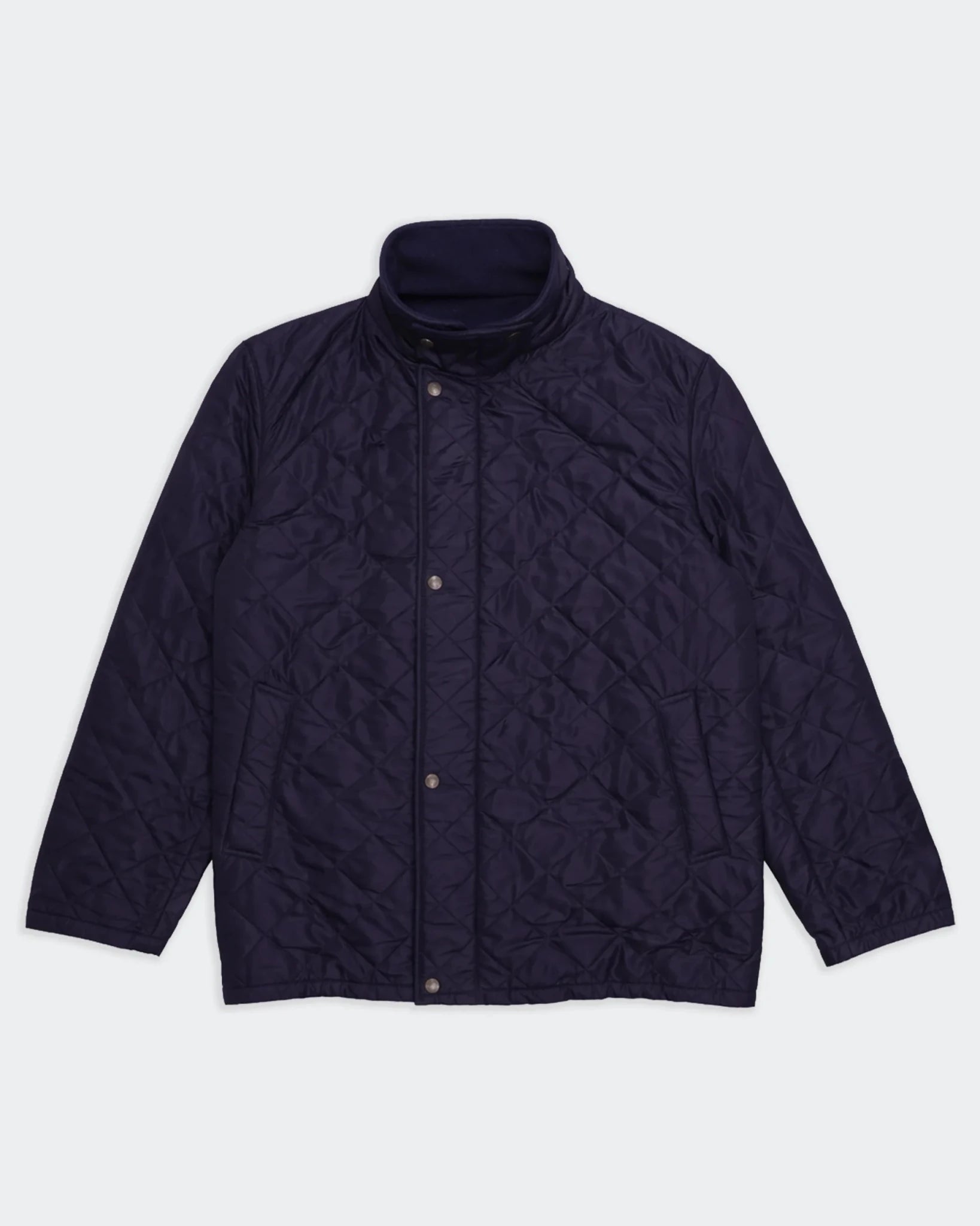 Burberry 2000's Navy Nylon Quilted Jacket - XL