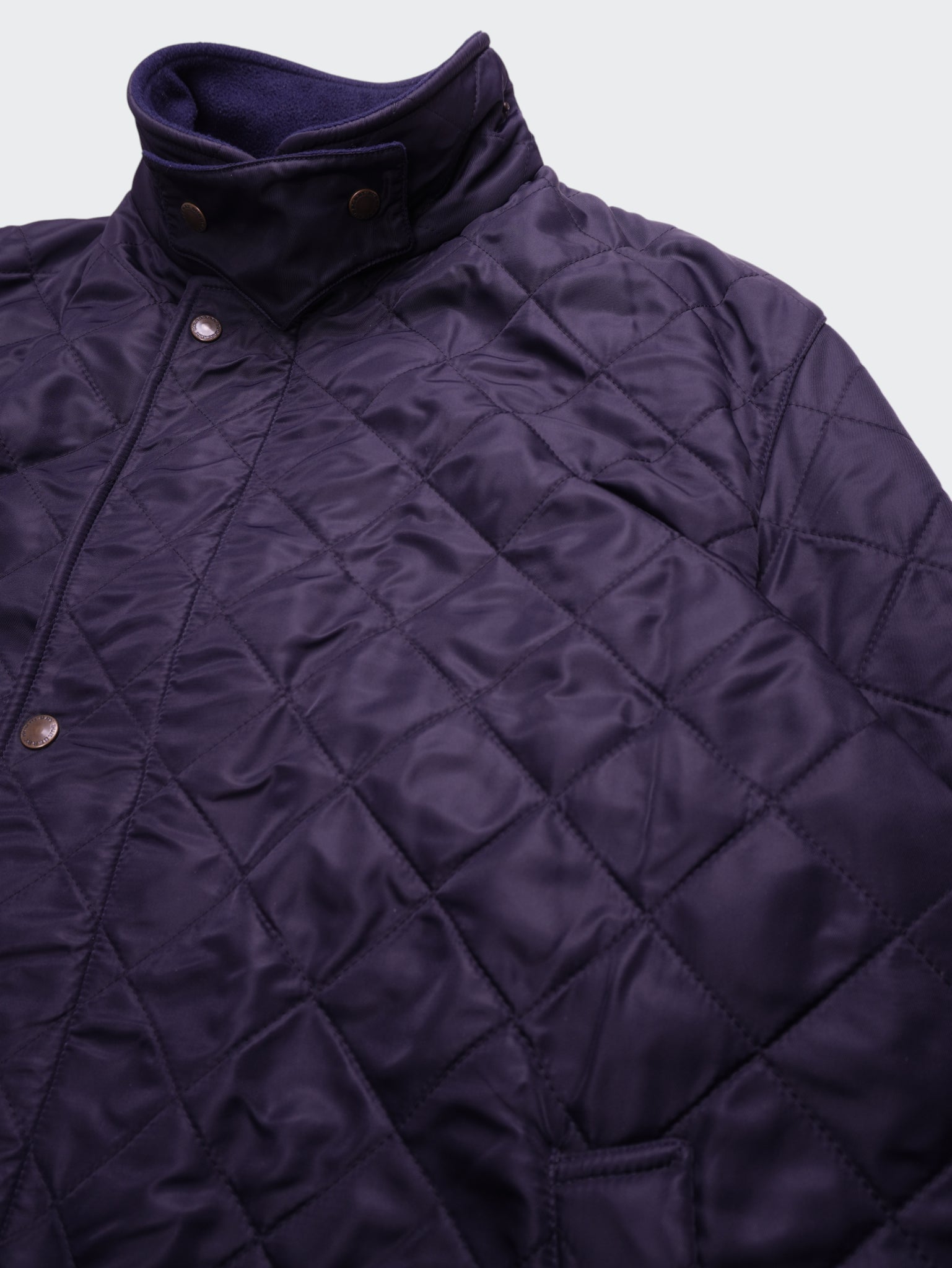 Burberry 2000's Navy Nylon Quilted Jacket - XL