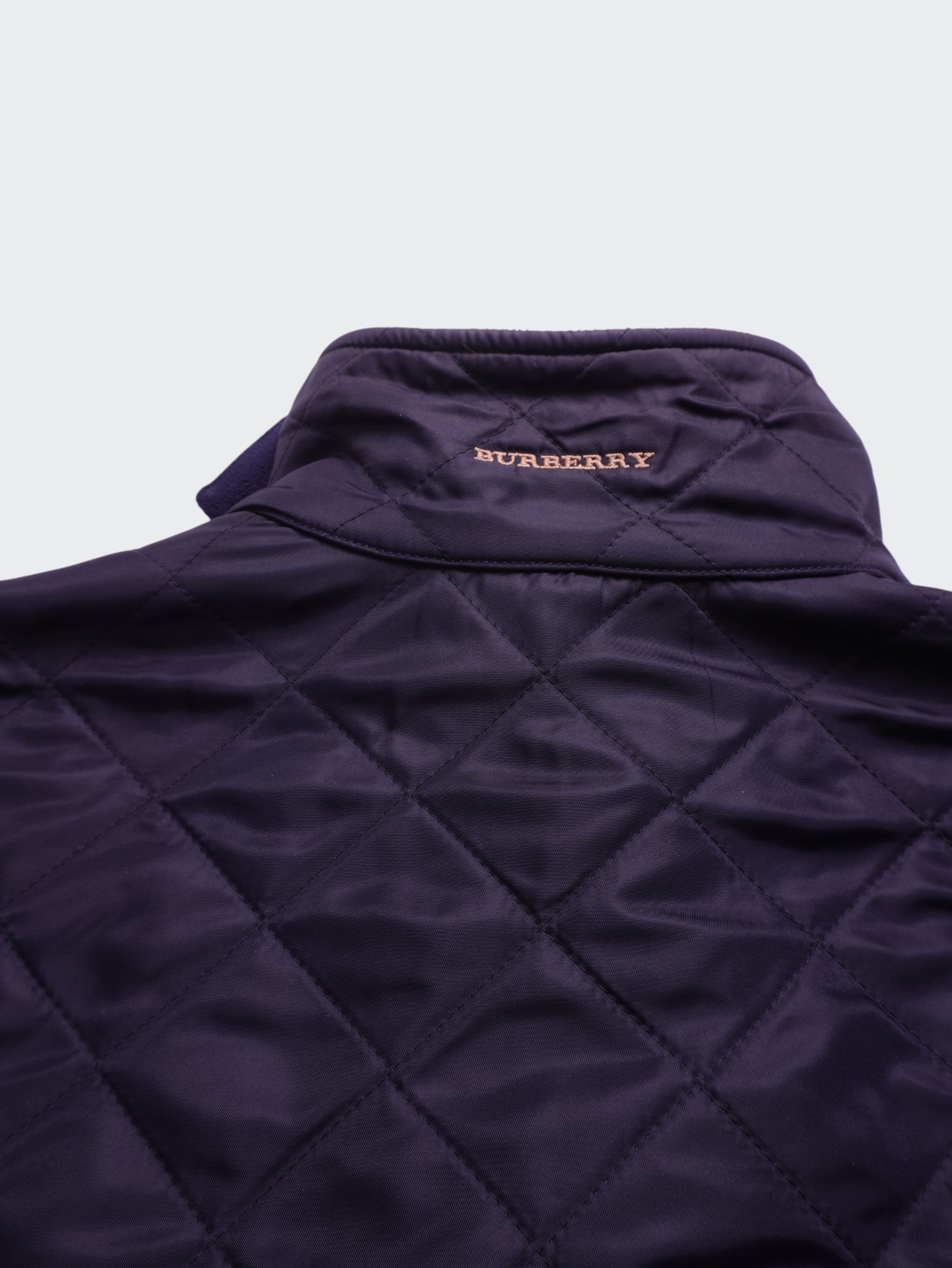 Burberry 2000's Navy Nylon Quilted Jacket - XL