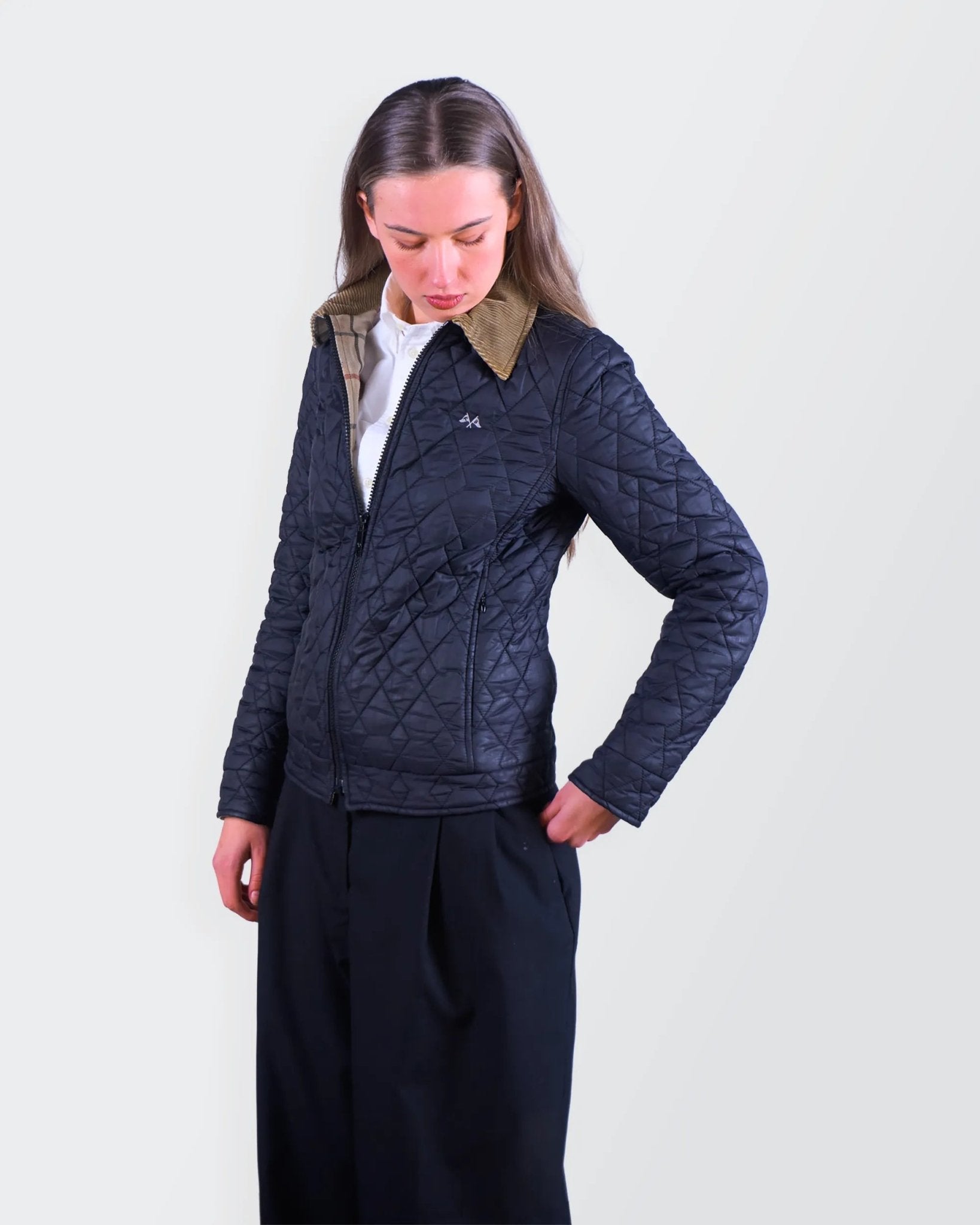 Burberry 2000's Navy Quilted Jacket - S