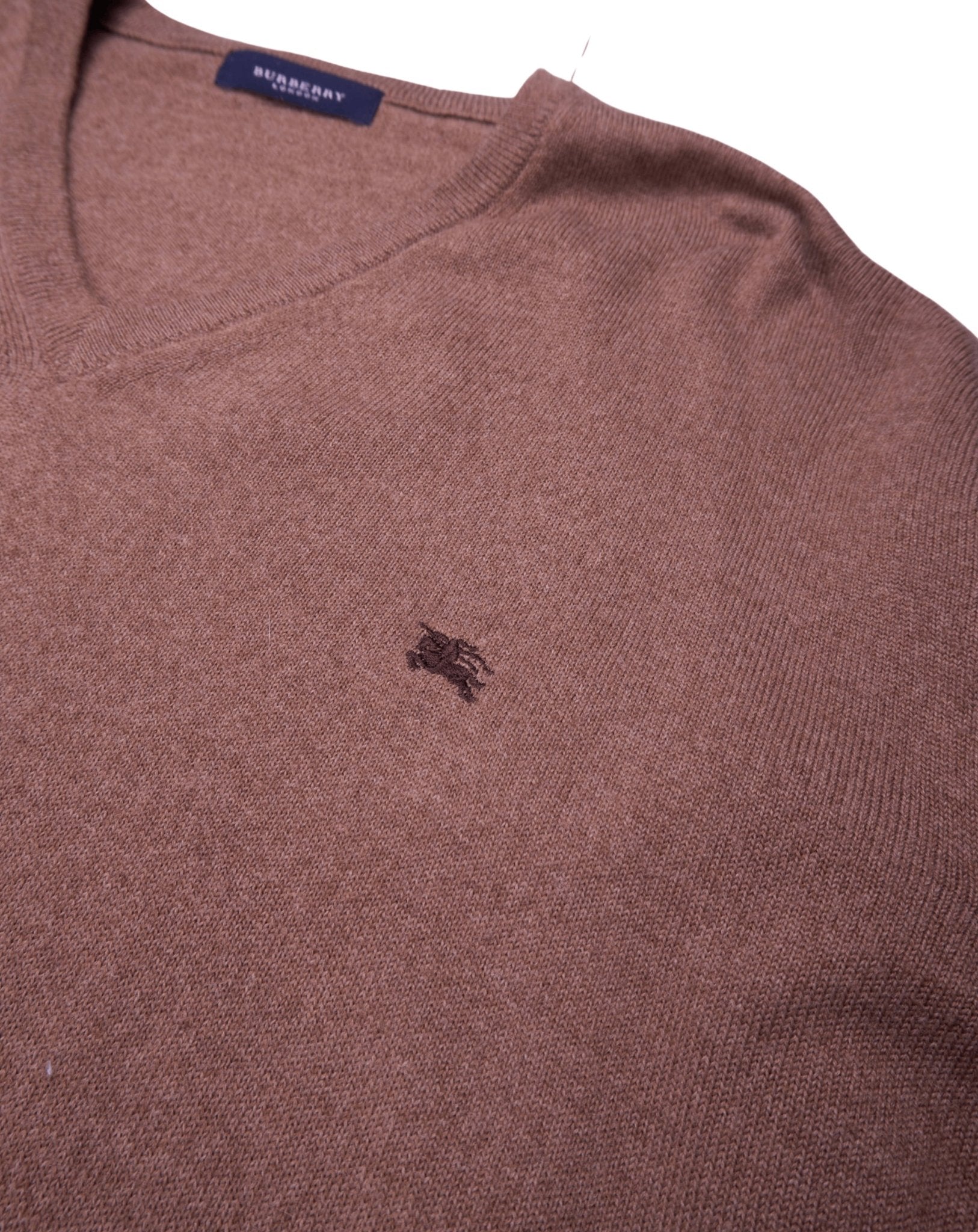 Burberry Brown V - Neck Jumper - XL