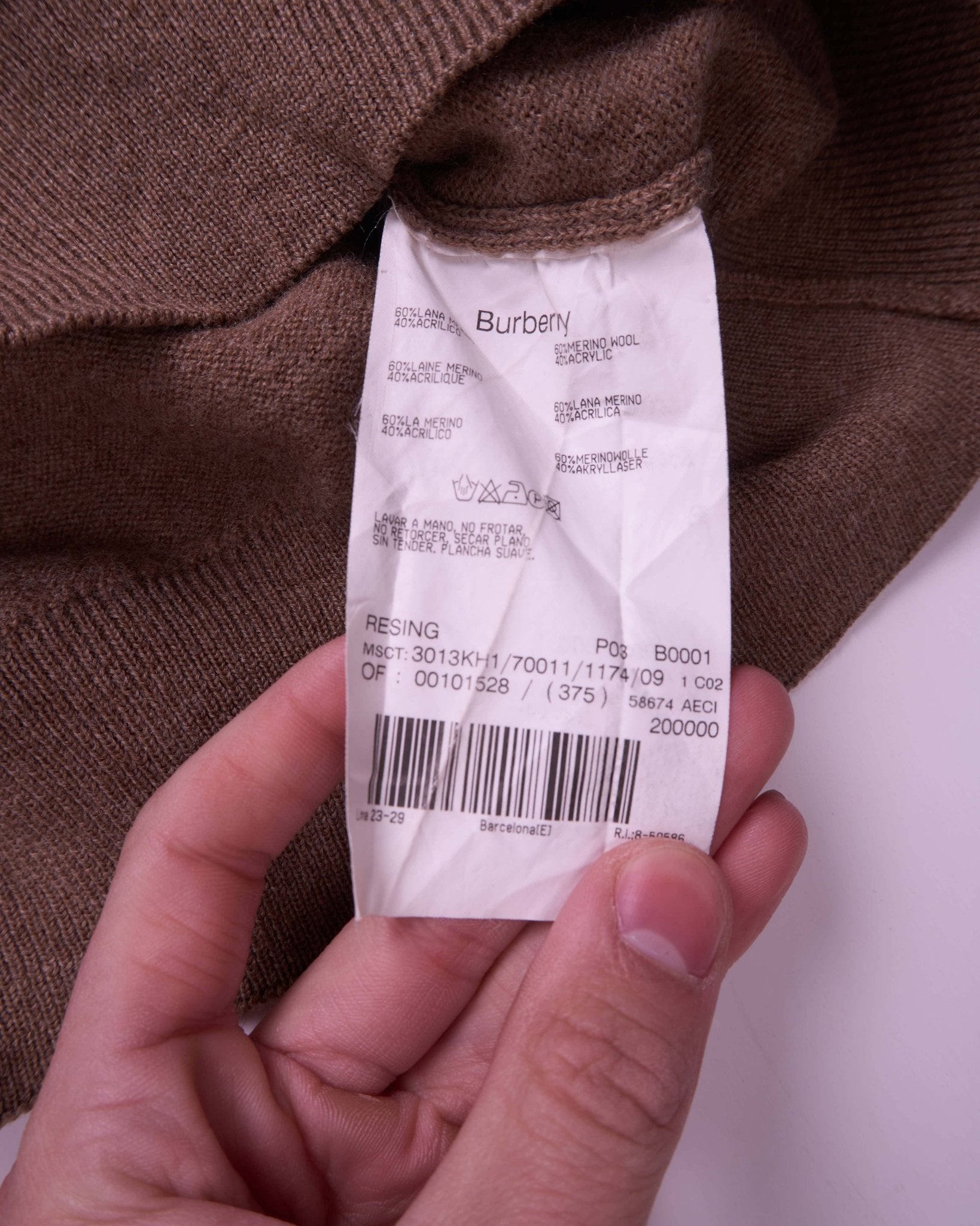 Burberry Brown V - Neck Jumper - XL