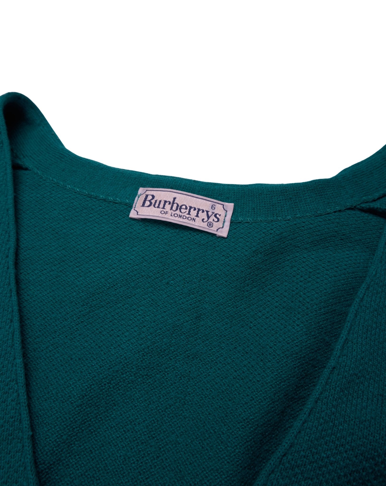 Burberry Green Button Cardigan - L