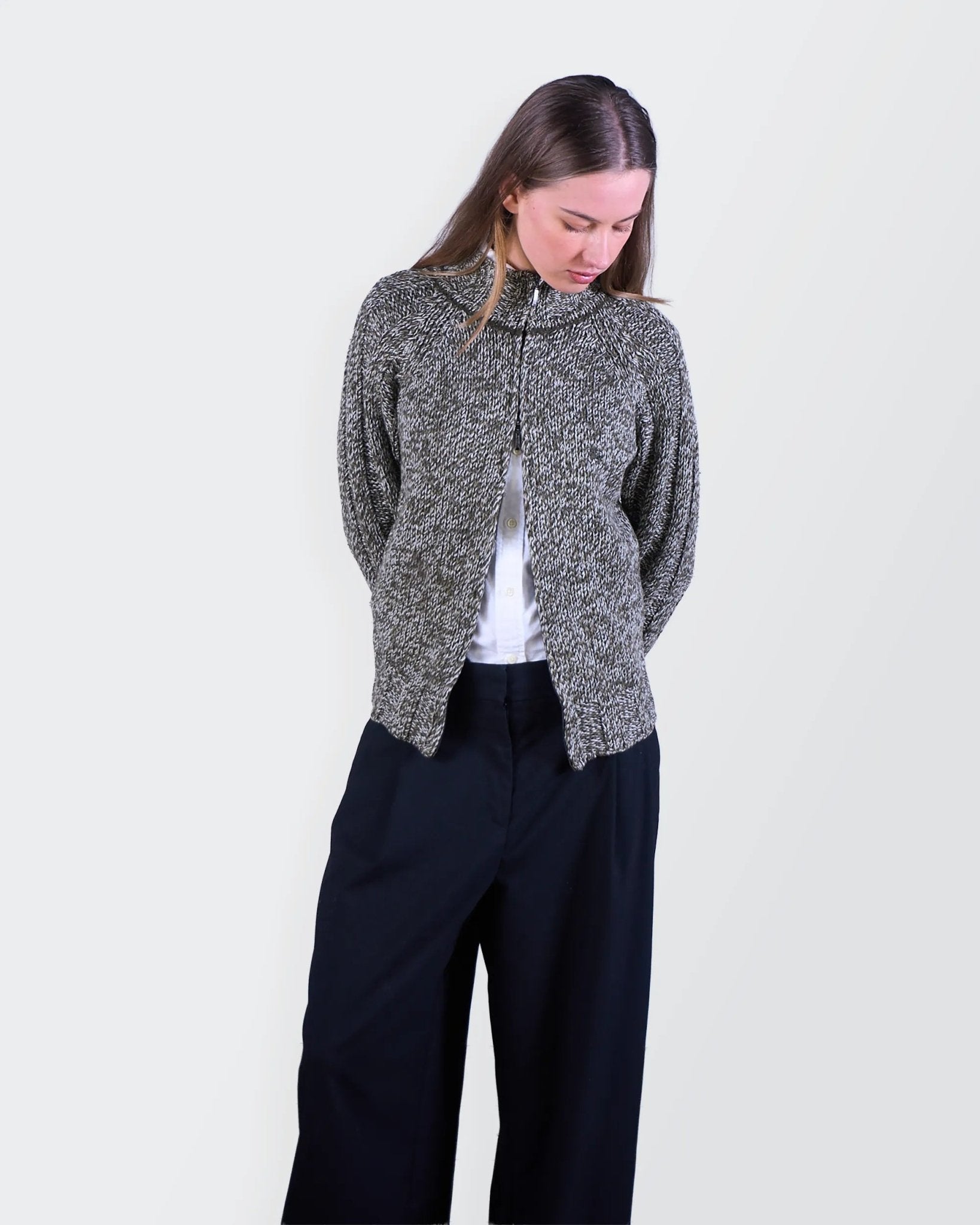 Burberry Grey Zip Cardigan - S