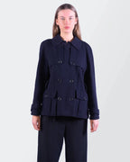 Burberry Navy Wool Peacoat - S