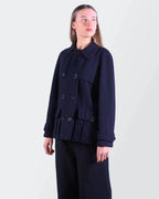 Burberry Navy Wool Peacoat - S