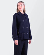 Burberry Navy Wool Peacoat - S