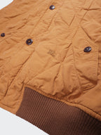 Burberry Orange 1990's Quilted Bomber Jacket - L